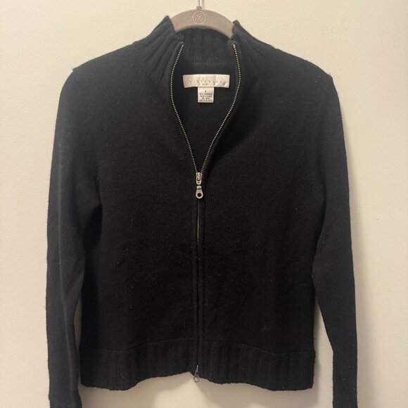 100% Cashmere Full Zip Black Cardigan - Picture 1 of 3